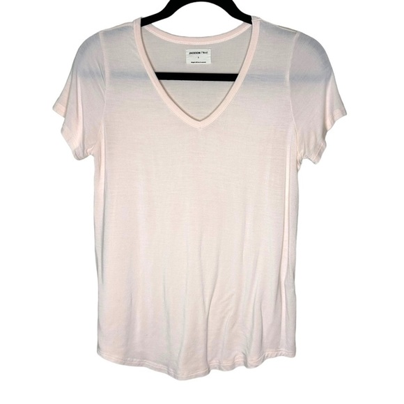 Jackson Rowe Girlfriend V-Neck Tee- Whisper - Picture 2 of 8